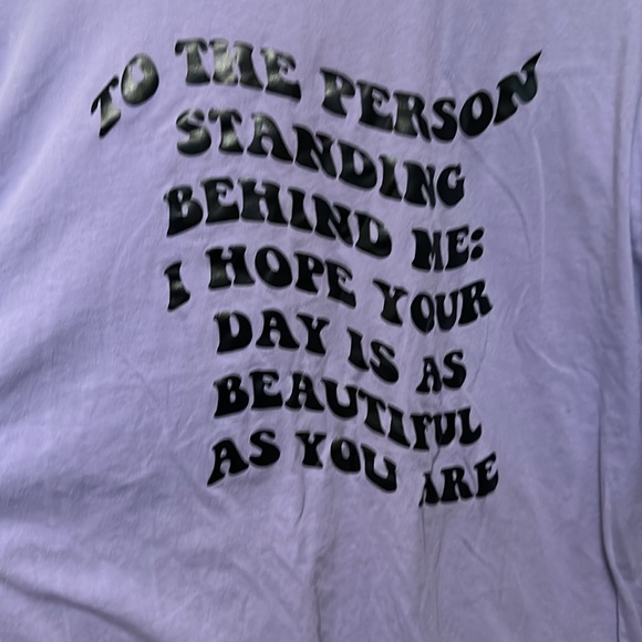 Purple long sleeve tshirt with saying on back - Picture 2 of 2